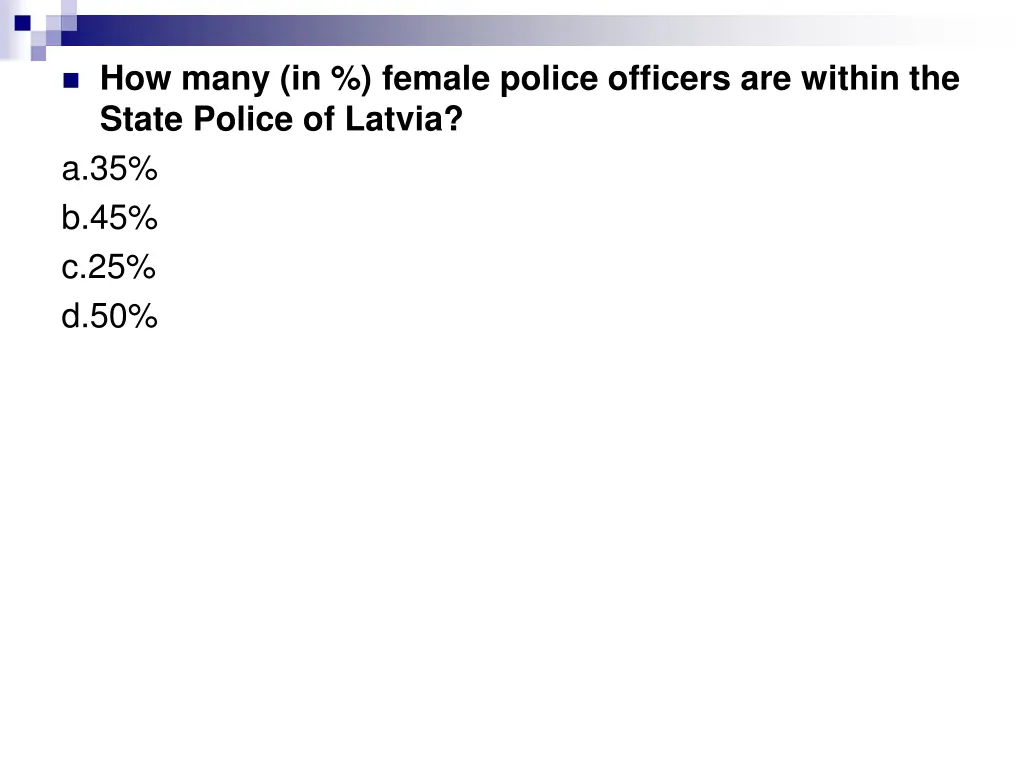 how many in female police officers are within