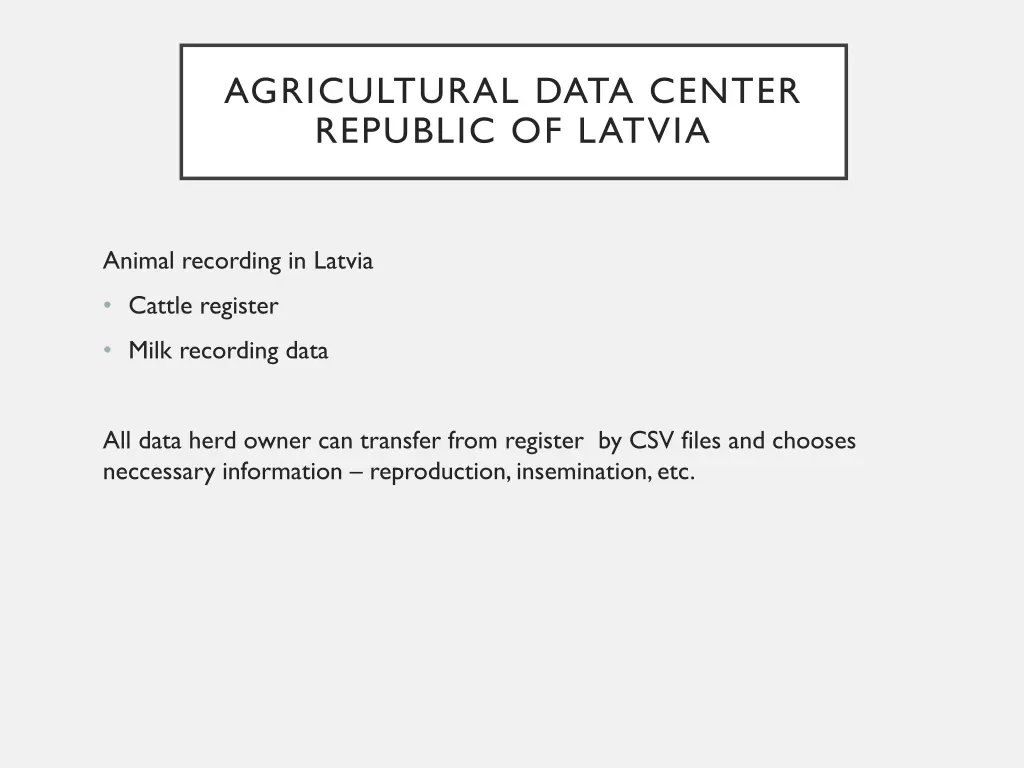 agricultural data center republic of latvia