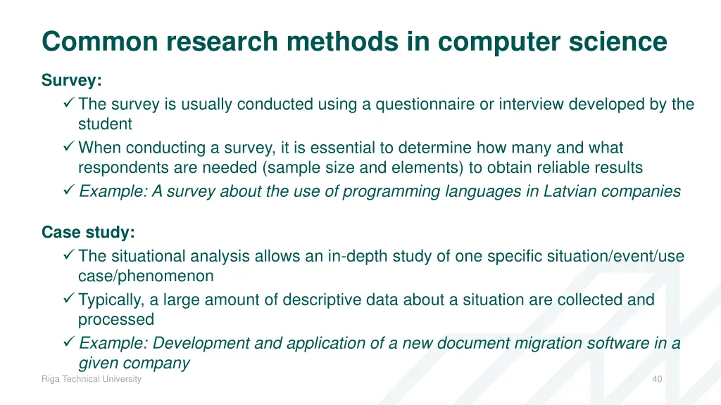 common research methods in computer science