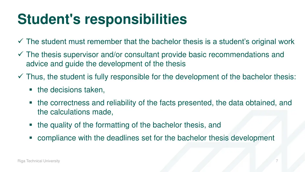 student s responsibilities