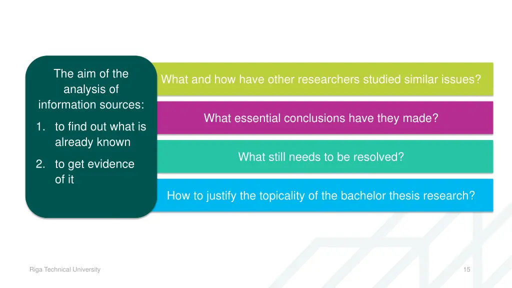 the aim of the analysis of information sources