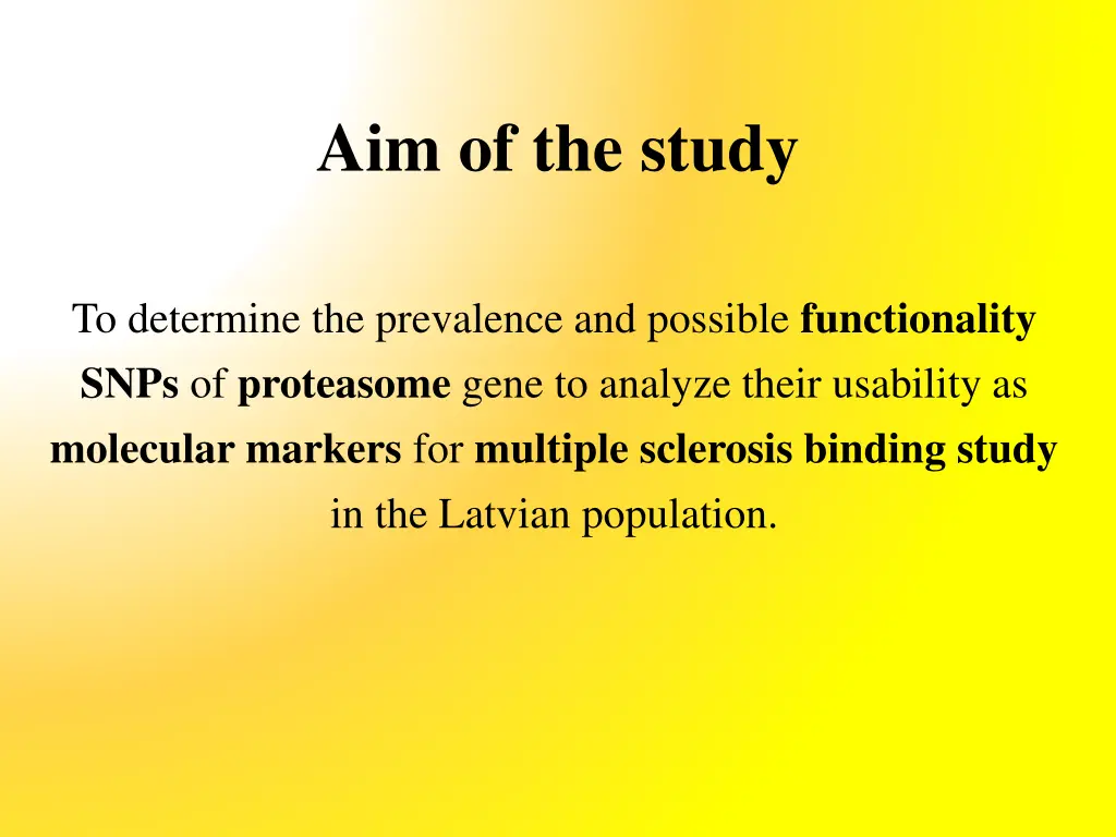 aim of the study