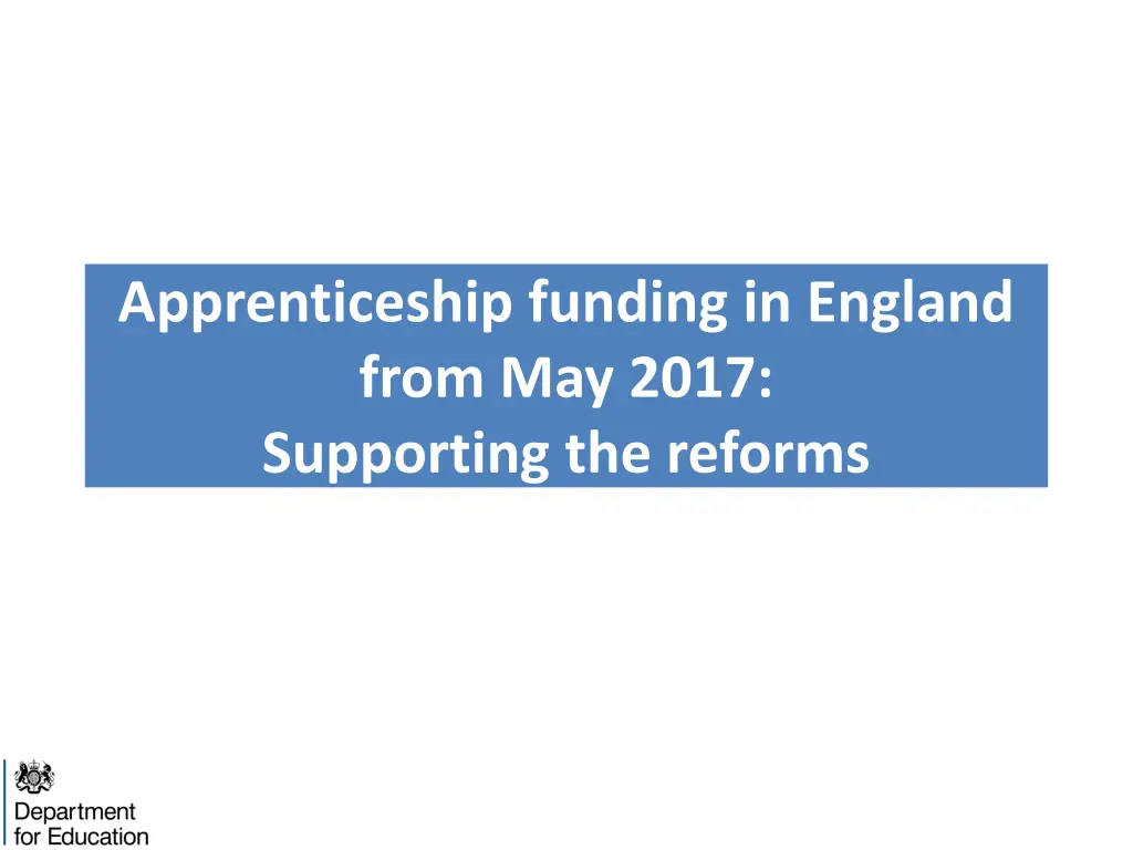 apprenticeship funding in england from may 2017 2