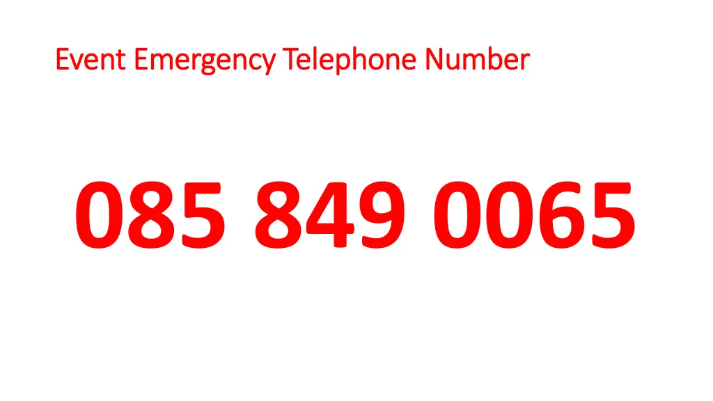 event emergency telephone number event emergency