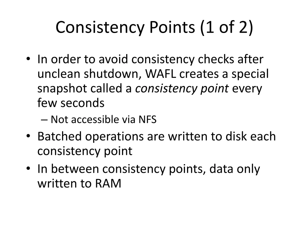 consistency points 1 of 2