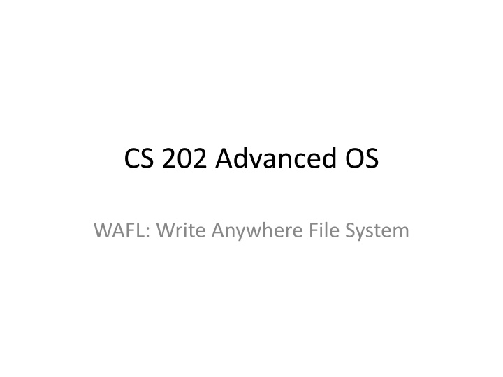 cs 202 advanced os