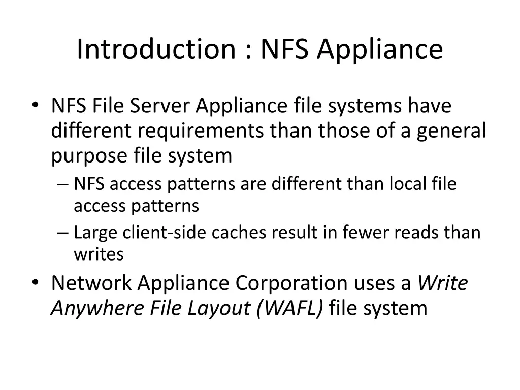 introduction nfs appliance