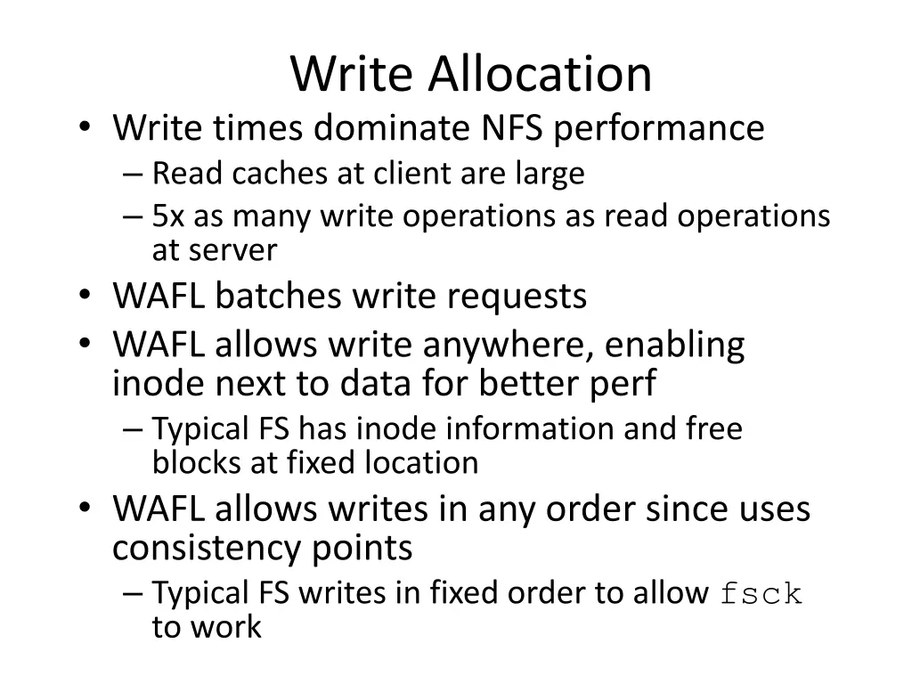 write allocation