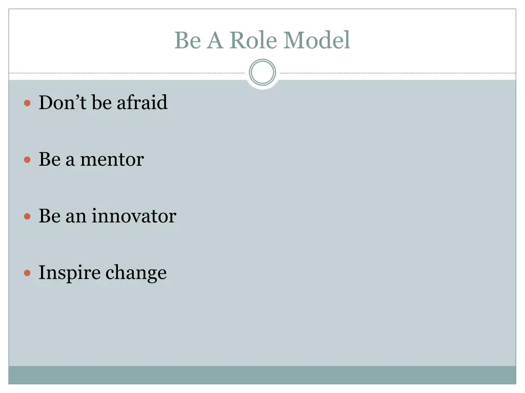 be a role model