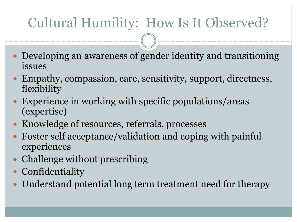 cultural humility how is it observed