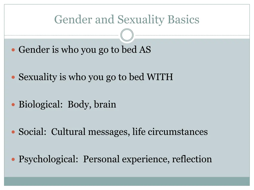 gender and sexuality basics