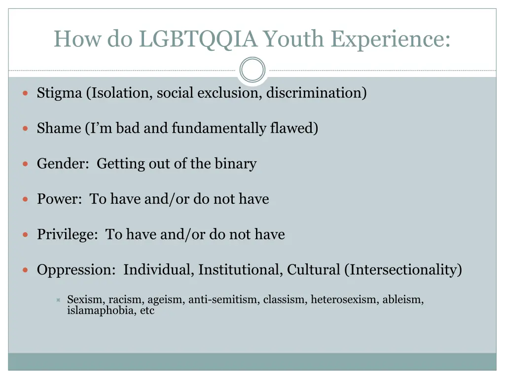 how do lgbtqqia youth experience