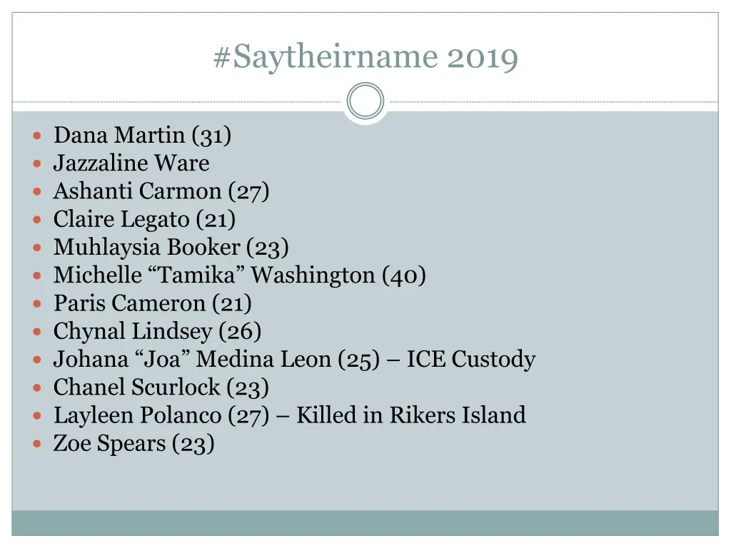 saytheirname 2019