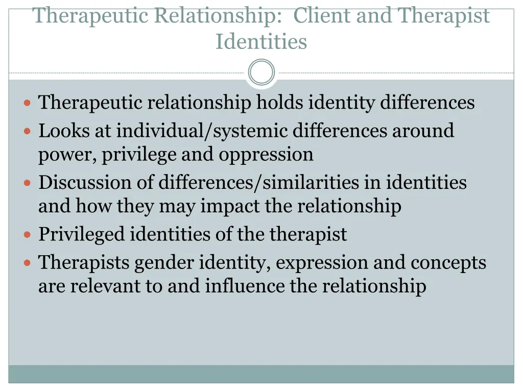 therapeutic relationship client and therapist