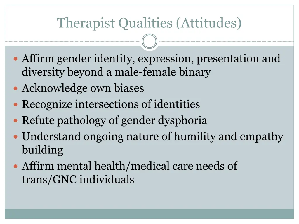 therapist qualities attitudes