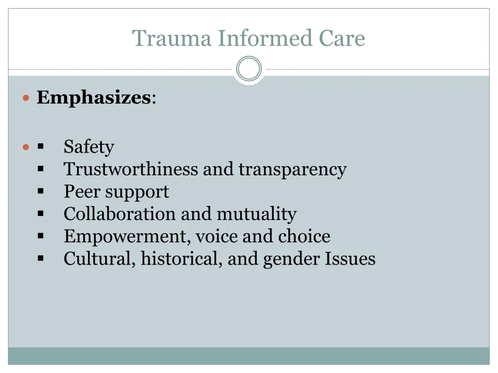 trauma informed care