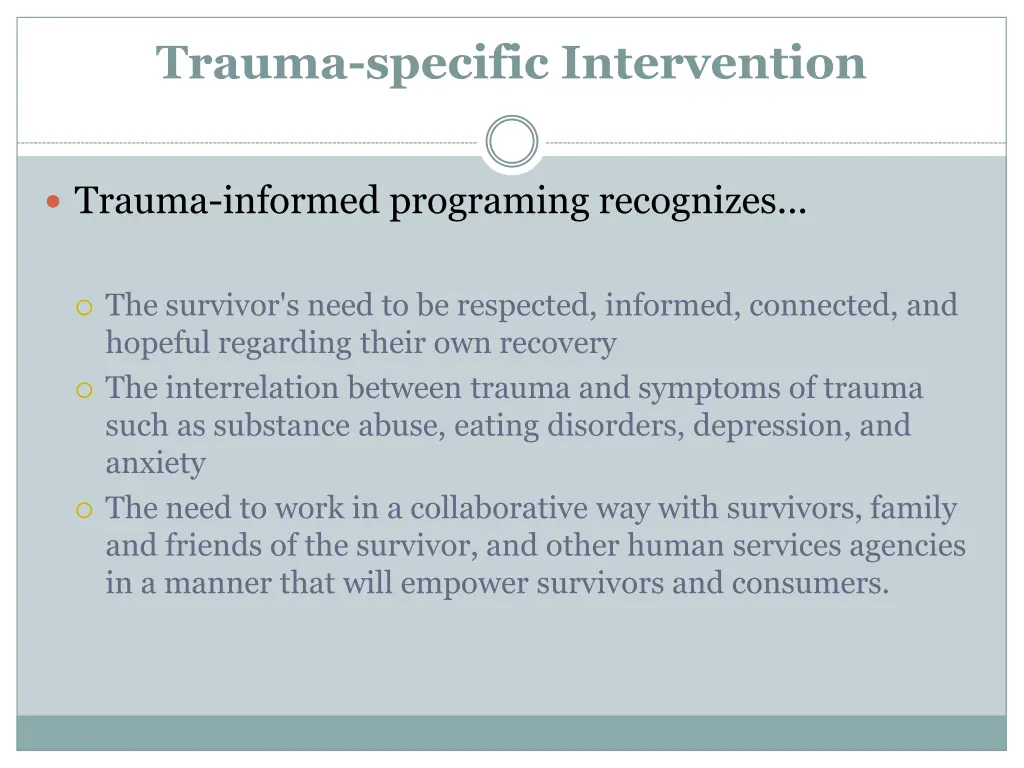 trauma specific intervention