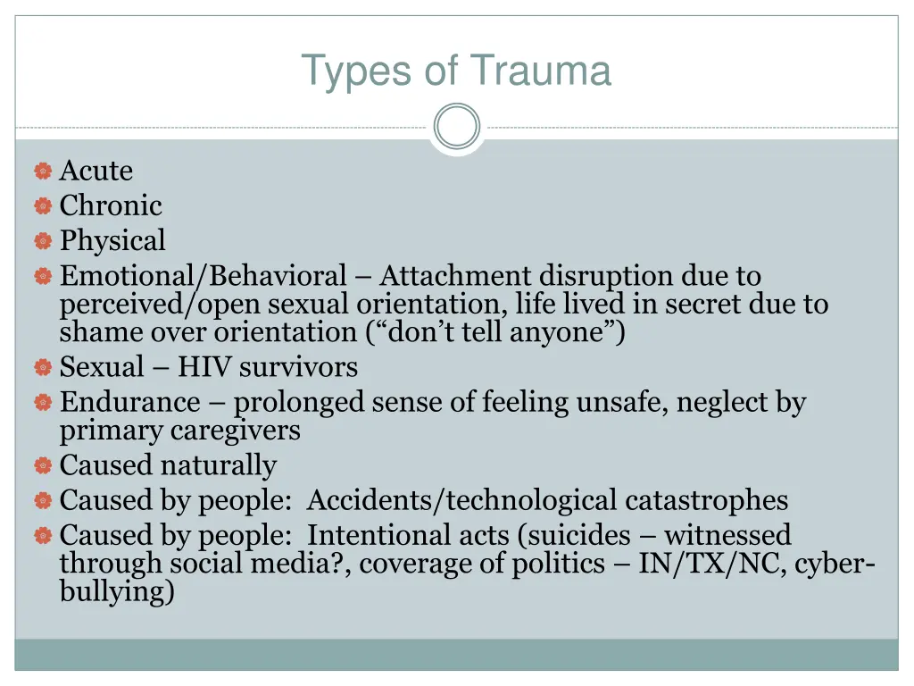 types of trauma