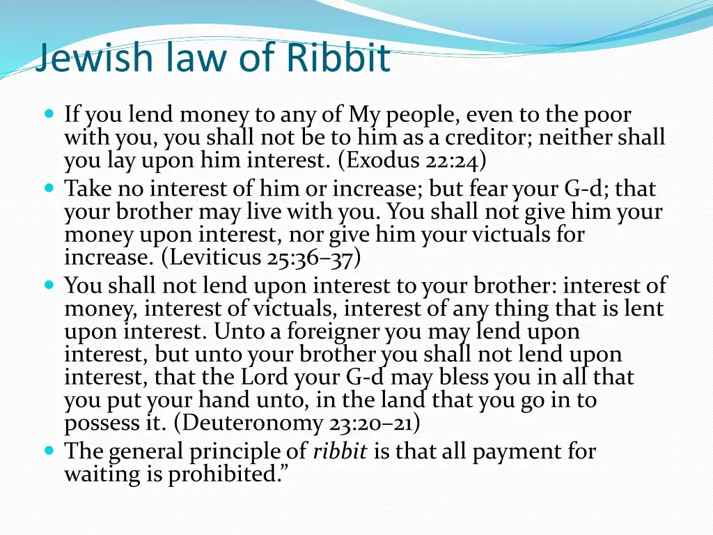 jewish law of ribbit