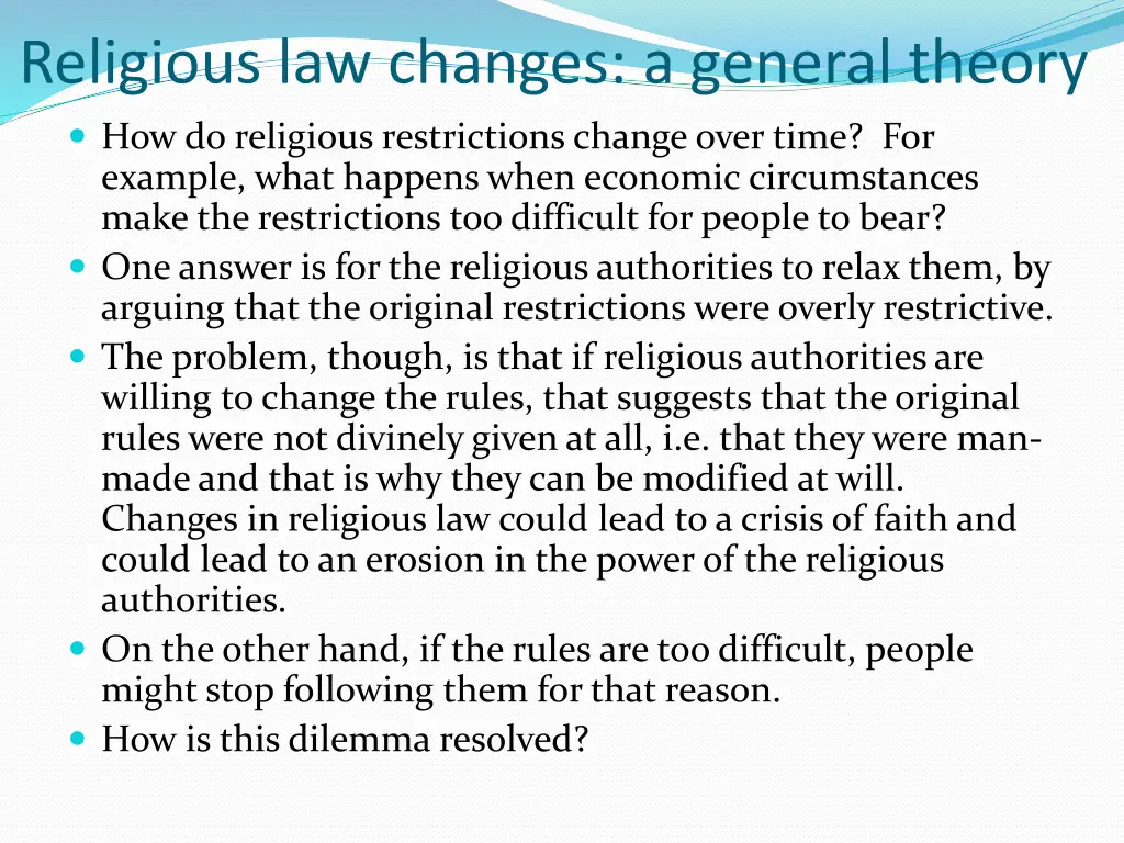 religious law changes a general theory