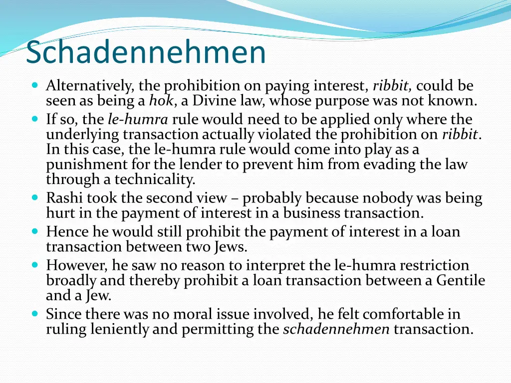 schadennehmen alternatively the prohibition