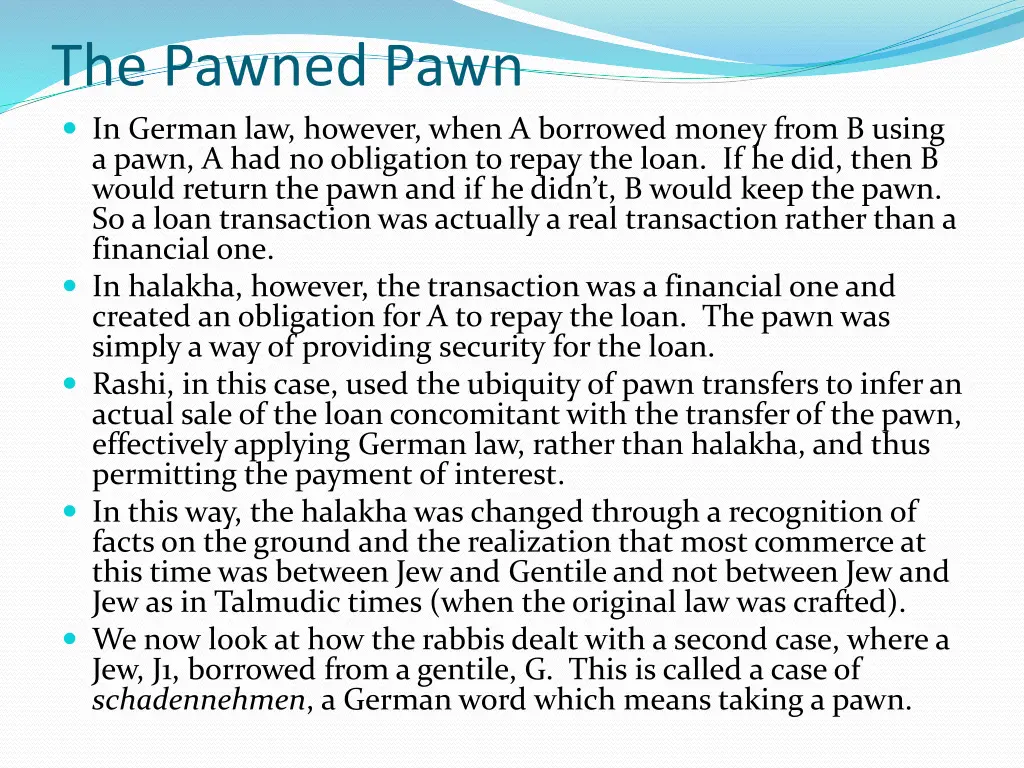 the pawned pawn in german law however when