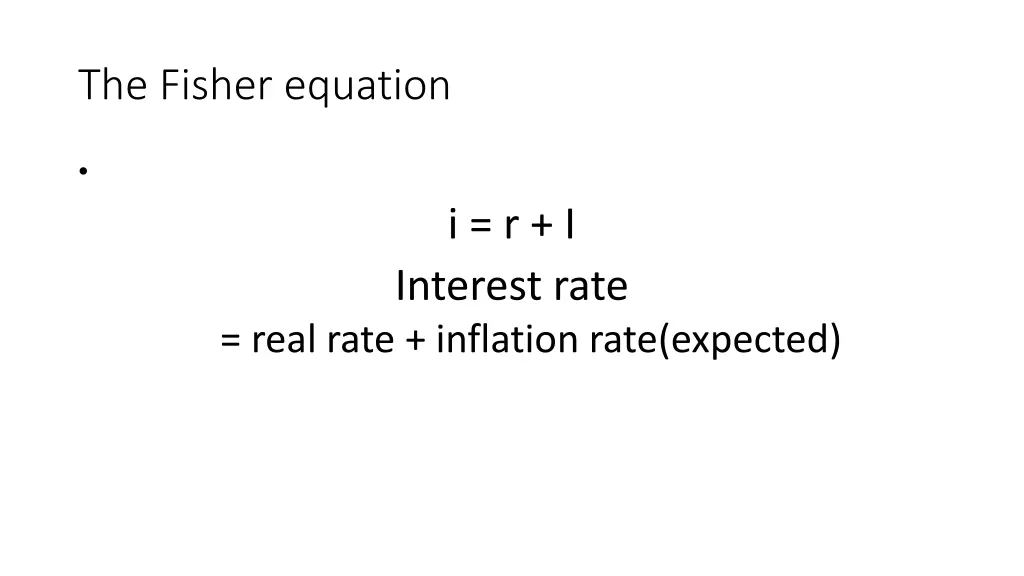 the fisher equation