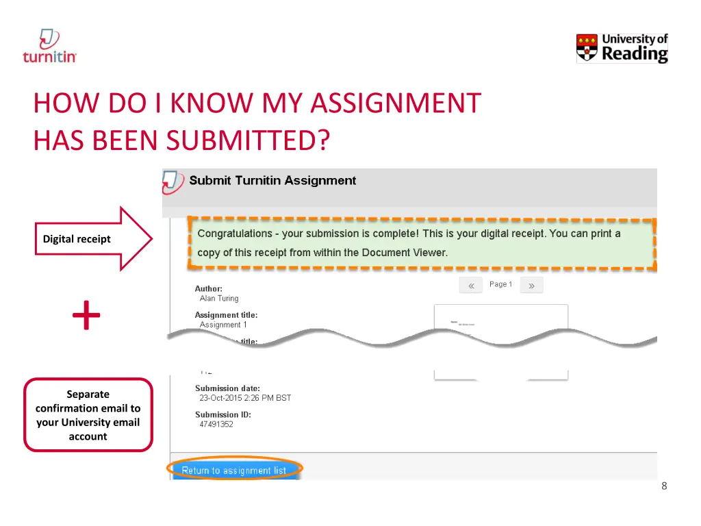 how do i know my assignment has been submitted