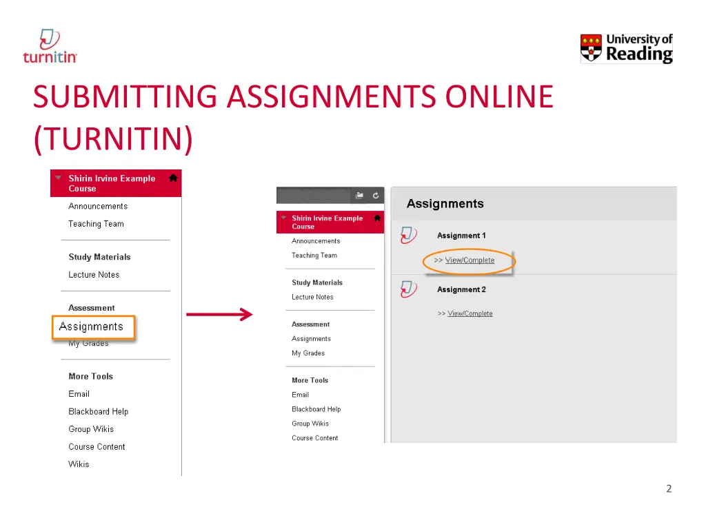 submitting assignments online turnitin