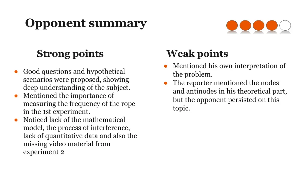 opponent summary