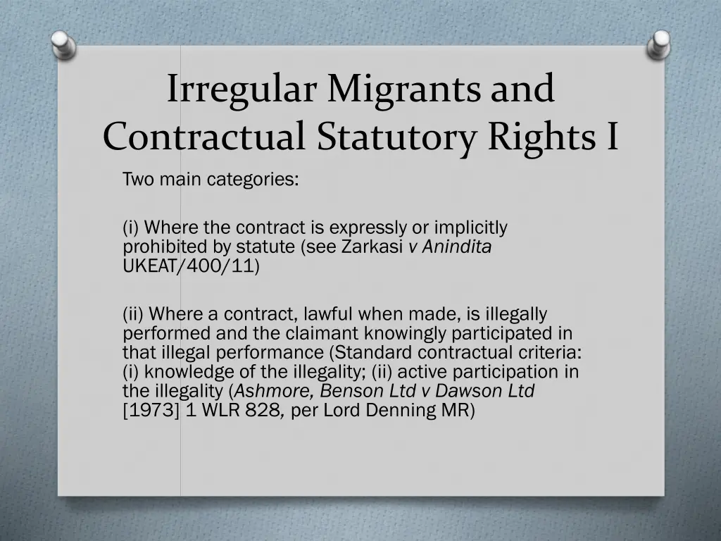 irregular migrants and contractual statutory