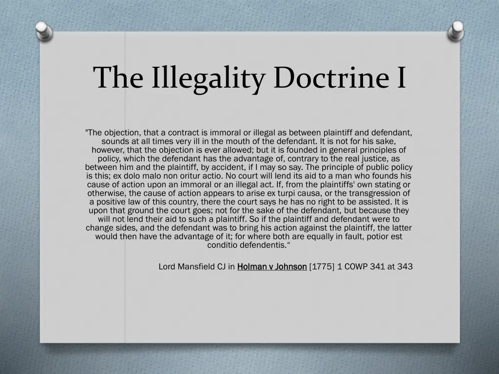 the illegality doctrine i