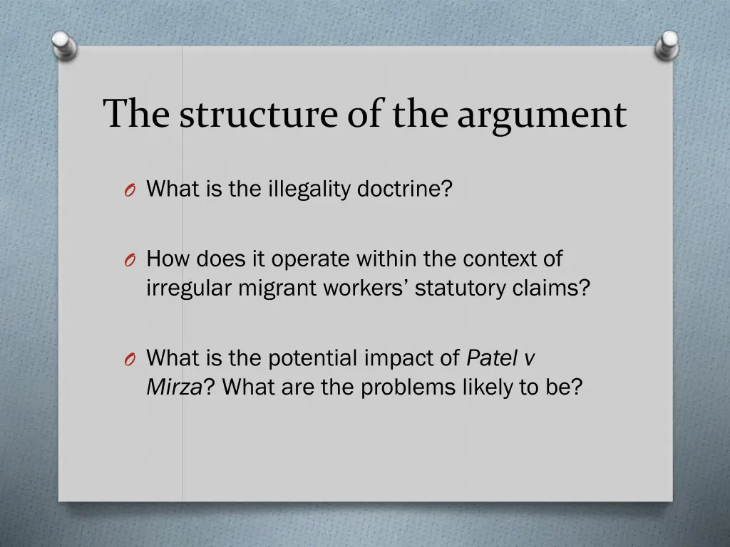 the structure of the argument