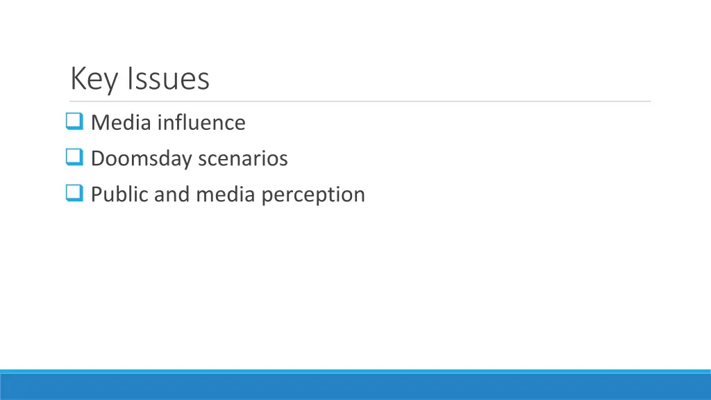 key issues media influence doomsday scenarios