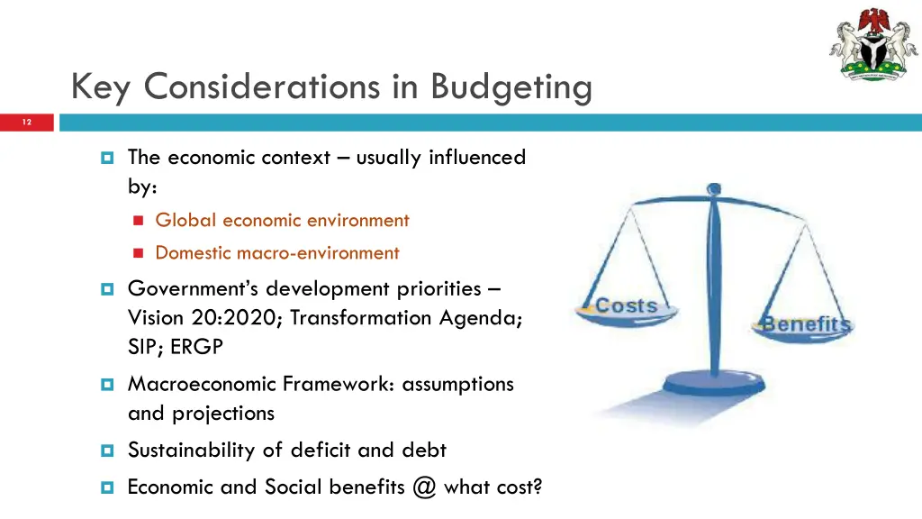 key considerations in budgeting