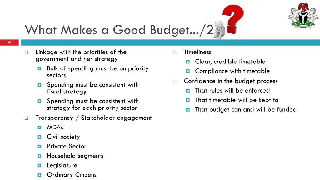 what makes a good budget 2