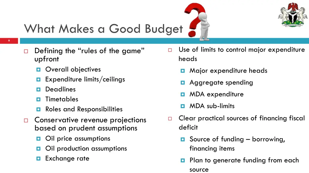 what makes a good budget