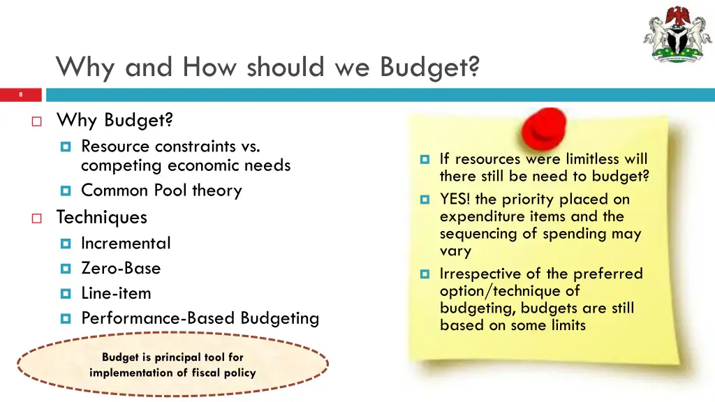 why and how should we budget