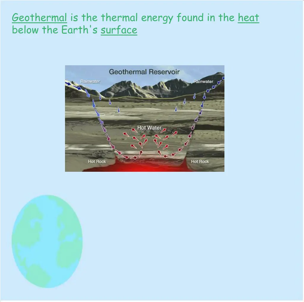 geothermal is the thermal energy found