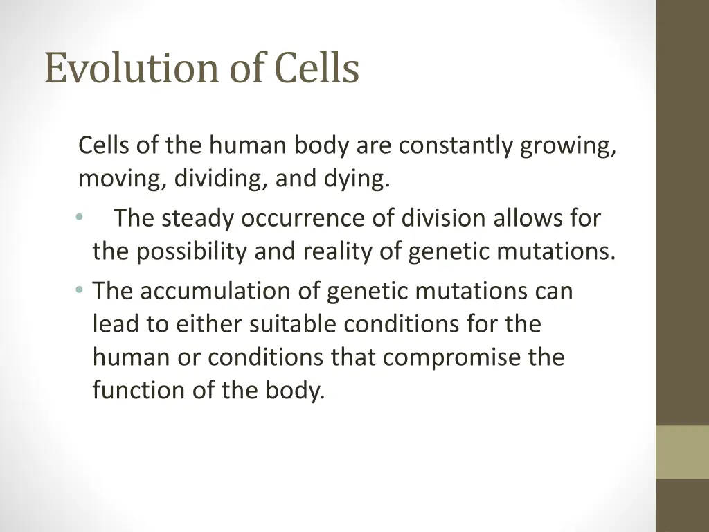 evolution of cells