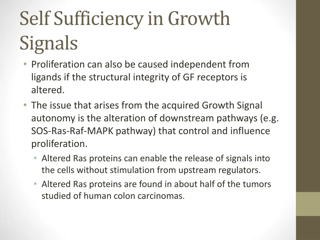 self sufficiency in growth signals proliferation