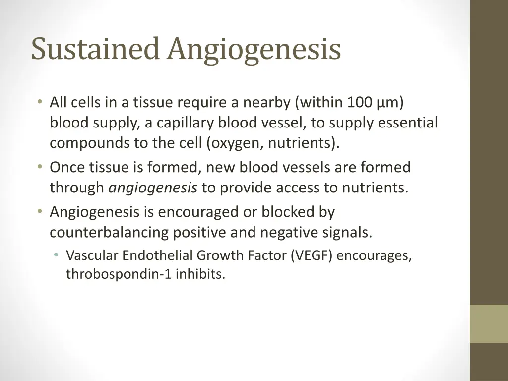 sustained angiogenesis