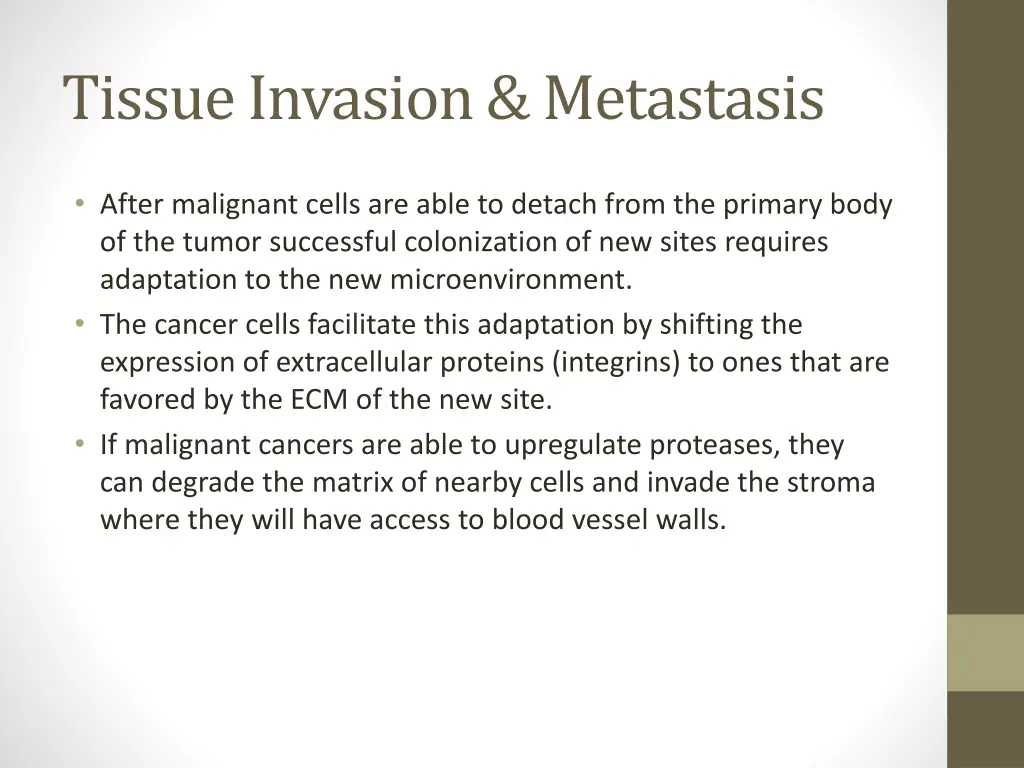 tissue invasion metastasis 1