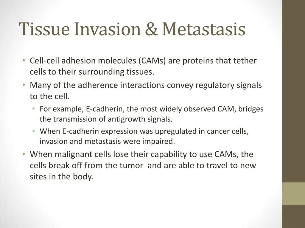 tissue invasion metastasis