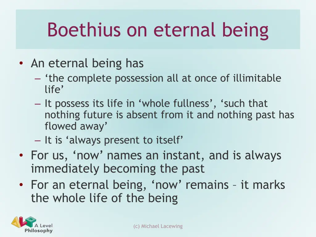 boethius on eternal being