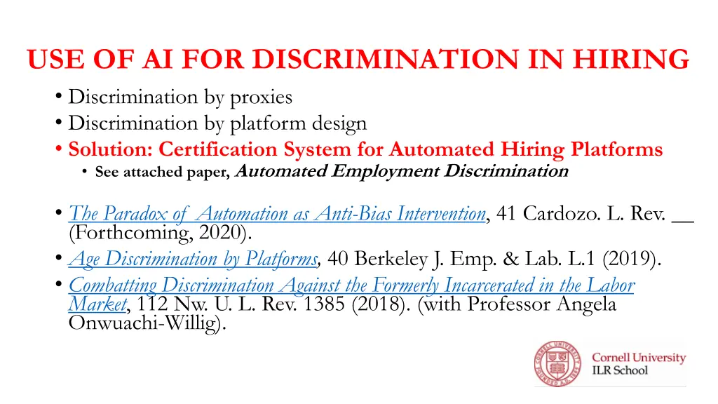 use of ai for discrimination in hiring