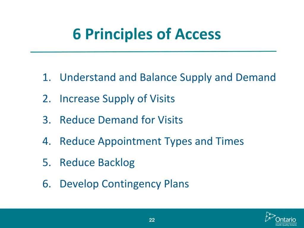 6 principles of access