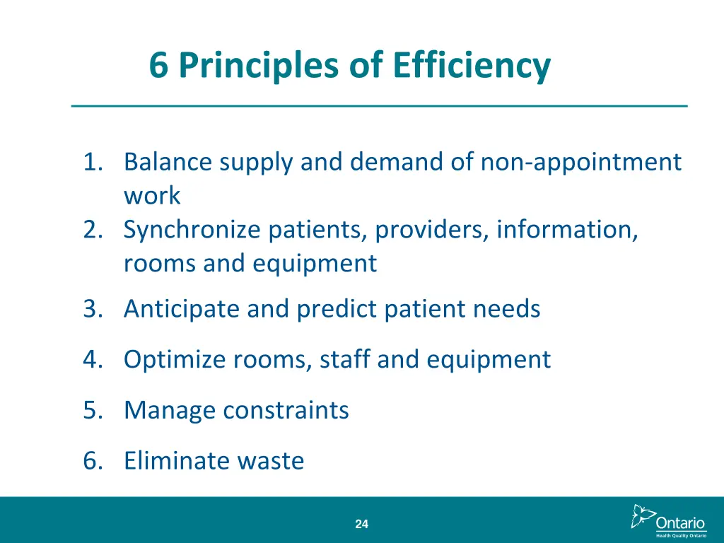 6 principles of efficiency