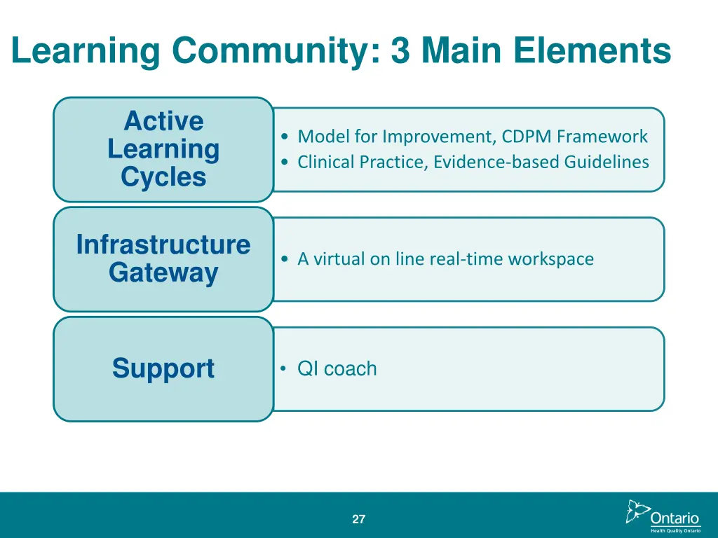 learning community 3 main elements