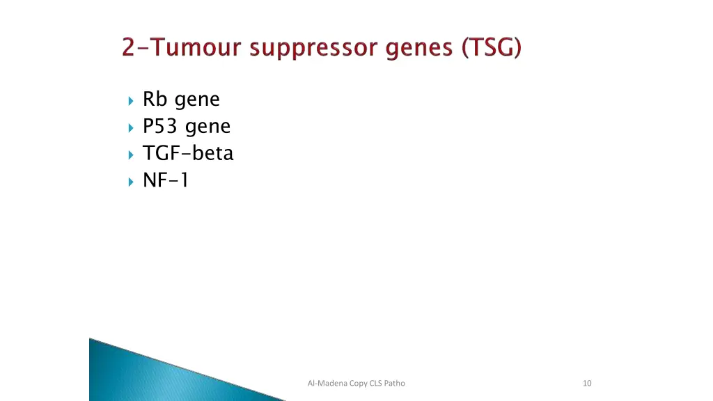 rb gene p53 gene tgf beta nf 1